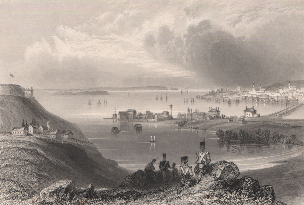 CANADA. Kingston, Ontario. Fort Henry on left. BARTLETT 1842 old antique print
